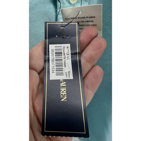 Ralph Lauren Oxford Shirt XL Classic Fit Light Blue Button Front NWT *Flawed* - Picture 7 of 9